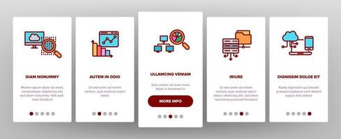 Data Analysis, Web Storage Vector Onboarding Mobile App Page Screen