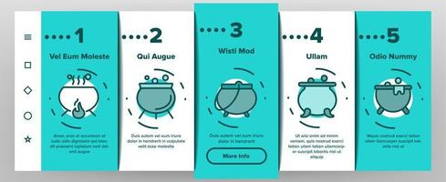 Cauldron Onboarding Icons Set Vector