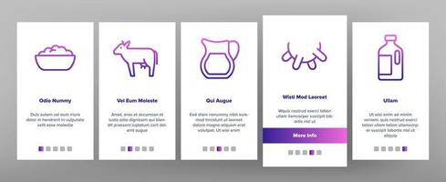 Cow Farming Animal Onboarding Icons Set Vector