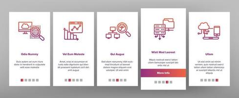 Data Analysis, Web Storage Vector Onboarding Mobile App Page Screen