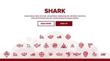 Shark Fish Landing Header Vector