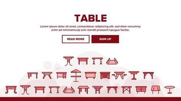 Table Desk Landing Header Vector