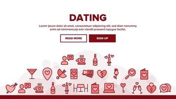 Dating Love Landing Header Vector