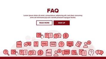 Faq Frequently Asked Questions Landing Header Vector