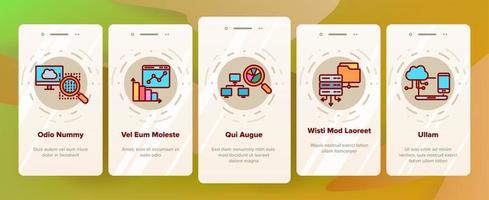 Data Analysis, Web Storage Vector Onboarding Mobile App Page Screen