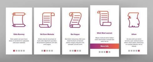 Parchment Onboarding Icons Set Vector