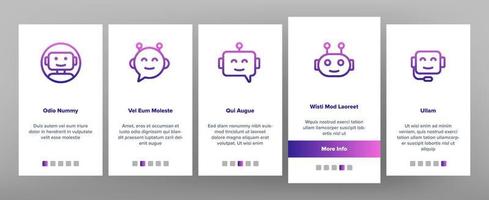 Chatbot Robot Onboarding Icons Set Vector