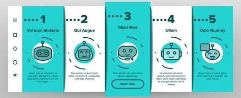 Chatbot Robot Onboarding Icons Set Vector