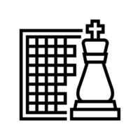 ajedrez geek línea icono vector ilustración signo