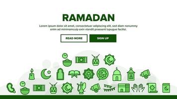 vector de encabezado de aterrizaje de ramadan islam