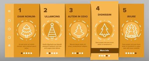 Evergreen Pine Tree Onboarding Icons Set Vector