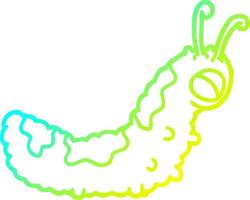 cold gradient line drawing funny cartoon caterpillar vector