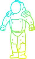 cold gradient line drawing cartoon space man vector