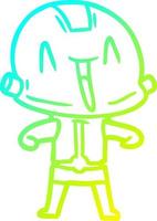 cold gradient line drawing cartoon robot vector