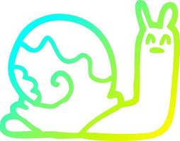 cold gradient line drawing cartoon snail vector