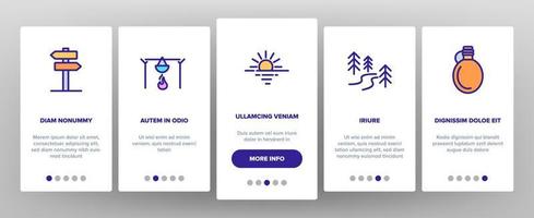 Adventure Onboarding Icons Set Vector