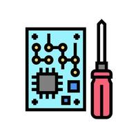 microchip hacer geek color icono vector ilustración