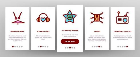 Rock And Roll Onboarding Icons Set Vector