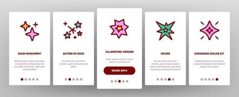 Spark And Sparkle Star Onboarding Icons Set Vector