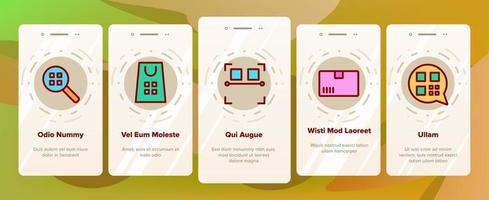Qr Code Scan Onboarding Icons Set Vector