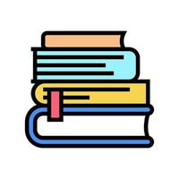 reading books geek color icon vector illustration