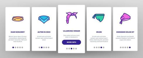 Bandana Hats Onboarding Icons Set Vector