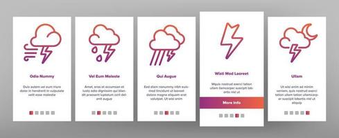 Thunder And Lightning Onboarding Icons Set Vector