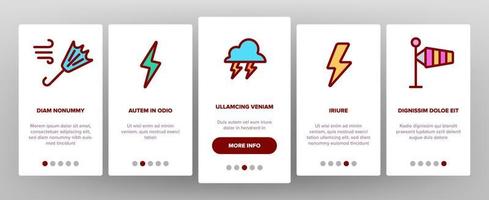 Thunder And Lightning Onboarding Icons Set Vector