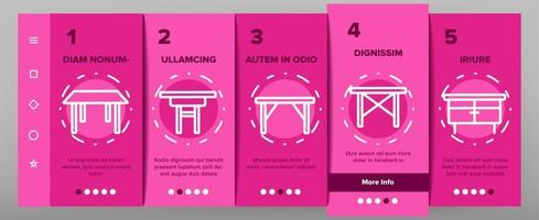 Table Desk Onboarding Icons Set Vector