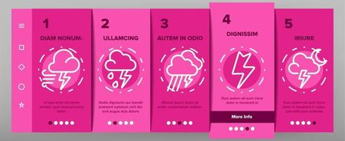 Thunder And Lightning Onboarding Icons Set Vector