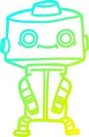 cold gradient line drawing cartoon robot vector