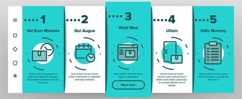 Courier Post Onboarding Icons Set Vector
