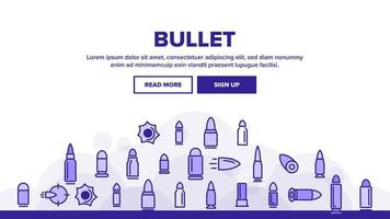 Bullet Ammunition Landing Header Vector