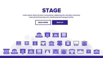 Stage Construction Landing Header Vector