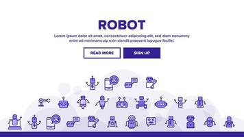 Robot High Technology Landing Header Vector