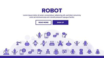 Robot High Technology Landing Header Vector