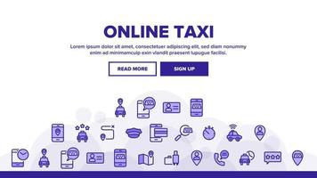 vector de encabezado de aterrizaje de taxi en línea