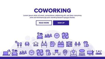 vector de encabezado de aterrizaje de coworking