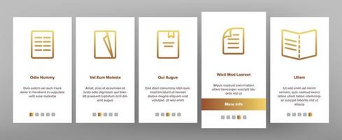 Leaflet Paper Onboarding Icons Set Vector