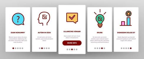 Quiz Game Onboarding Icons Set Vector