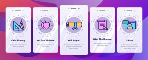 Academy Study Onboarding Icons Set Vector