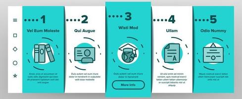 Academy Study Onboarding Icons Set Vector