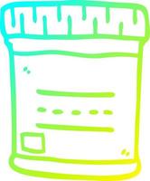 cold gradient line drawing cartoon medical sample jar vector