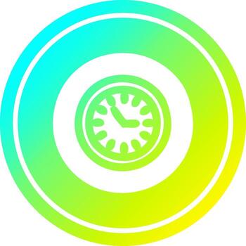wall clock circular in cold gradient spectrum vector
