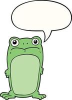 cartoon staring frog and speech bubble vector