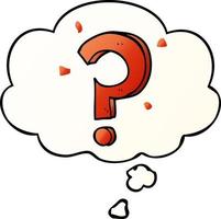 cartoon question mark and thought bubble in smooth gradient style vector