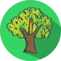 diseño de símbolo de signo de icono de árbol dibujado a mano png