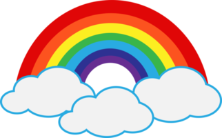 rainbow with cloud icon sign symbol design png