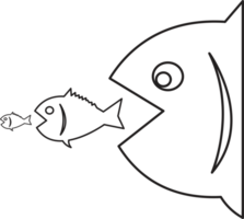 große Fische fressen kleine Fischikone png