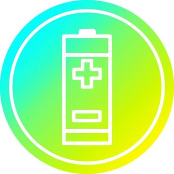 battery circular in cold gradient spectrum vector